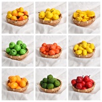 Mini simulación de modelos de frutas artificiales, manzana, plátano, pera, melocotón, jardín de infantes, accesorios de Educación Temprana, decoraciones de tamaño pequeño