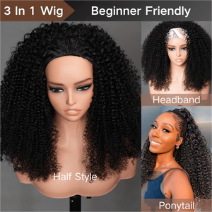Hot Sale Indian Raw Remy Virgin Hair <strong>4B</strong> 4C Afro Kinky <strong>Curly</strong> Drawstring No Leave Out Wear Go Wig for Women - Product Image 5