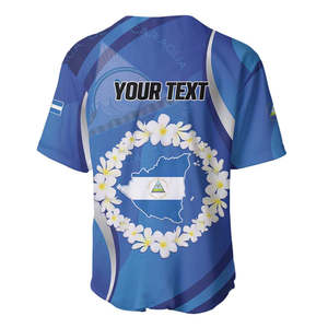 Camiseta de Béisbol Personalizada del Día de la Independencia de <span class=keywords><strong>Nicaragua</strong></span> 1821, con Estampado Floral de Plumeria y la Bandera de <span class=keywords><strong>Nicaragua</strong></span>, Manga Corta, Informal - Product Image 3