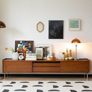 Mueble para TV Retro de Madera Maciza de 1.5M, 1.8M, 2M, Mueble de Almacenamiento para Sala de Estar, Moderno y Vintage, con Soporte de Piso - Product Image 5