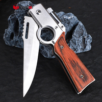 Couteau pliant extérieur auto-défense multi outil graver manche en bois couteau de poche tactique