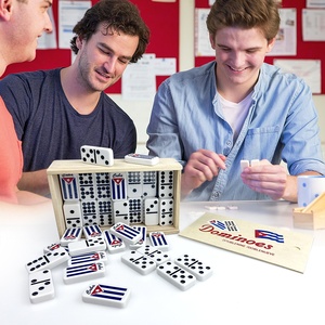 Bán Sỉ Cardinal Cuban Dominos Bộ Đôi 9 9 <span class=keywords><strong>Domino</strong></span> Màu Đen Chấm Khắc Logo Đóng Gói Trong Hộp Gỗ Số Lượng Lớn Để Chơi Trò Chơi Trên Bàn - Product Image 3