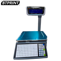 Timbangan Digital Cetak Label Barcode RLS1100C Layar Ganda Penghitung Harga untuk Supermarket Pasar Segar
