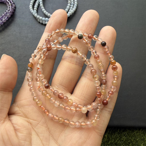 Nouveaux produits, bracelet en pierres naturelles <span class=keywords><strong>Angelite</strong></span> Energy Crystal, matériaux mixtes, 4 mm, pour ornement - Product Image 5