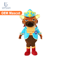 Costume de mascotte de lion mâle en peluche personnalisé UYEAH, simulation réaliste, avec casque de haute qualité et doux, pour les fêtes