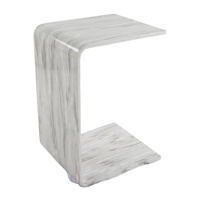 Table d'appoint carrée en acrylique personnalisable, marbre blanc, style moderne et luxueux, pour hôtel, salon, canapé, chambre à coucher, table de chevet