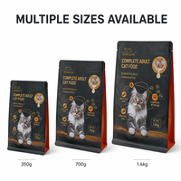 Sacs pour aliments pour chats à fond plat, fournisseur en gros, emballage refermable à fermeture éclair