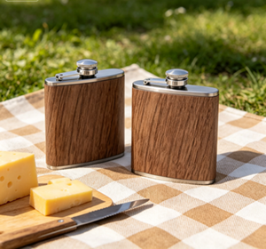 Ensemble de flacons à whisky portables en acier inoxydable de 6 oz, imprimés sur mesure, pour les voyages en plein air, gourde de poche - Product Image 4