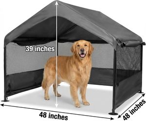 Extra Large Dog House Outside Dog Tent Outdoor Big Dog Shade Shelter Doghouse <b>Canopy</b> with Three-Sided Breathable Mesh Windows - Product Image 2