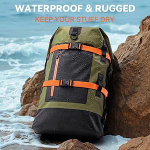 40L Sacs étanches étanches Sac à dos Heavy Duty PVC Roll Top pour Randonnée Embarquement Pêche <span class=keywords><strong>Voyage</strong></span> Camping Beach Adventures - Product Image 2