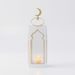 2027 Latest Modern Iron Ramadan Home Decoration Mosque Shape <b>Candle</b> <b>Lantern</b> with Crescent Moon - Product Image 2