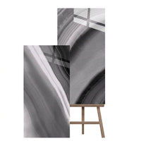 Grande dalle de sol en porcelaine imitation onyx agate noire 750x1500mm pour hall d'hôtel de luxe