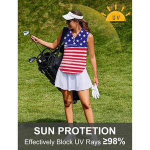 Camiseta de Golf para Mujer FOXA, Sin Mangas, UPF 50+, Secado Rápido, Cuello en V, Cierre de Cremallera 1/4, Estilo Polo Deportivo - Product Image 5