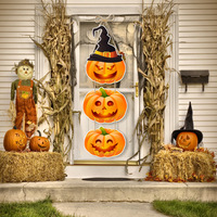 Décorations murales suspendues en papier imprimé numérique colorées pour Halloween, style moderne, ornements de porte et de mur pour la décoration de fête et de la maison
