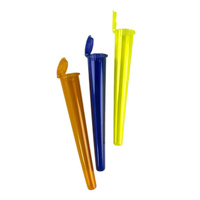 Tube conique en plastique à ouverture pop-top résistant aux enfants de 109 mm, disponible en rose, noir, jaune, rouge et multicolore