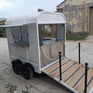 Mini remorque de 7 pieds adaptée à un personnel travaillant à l'intérieur du chariot de mode d'affaires de vente de rue avec remorque de table de travail en acier inoxydable - Product Image 1