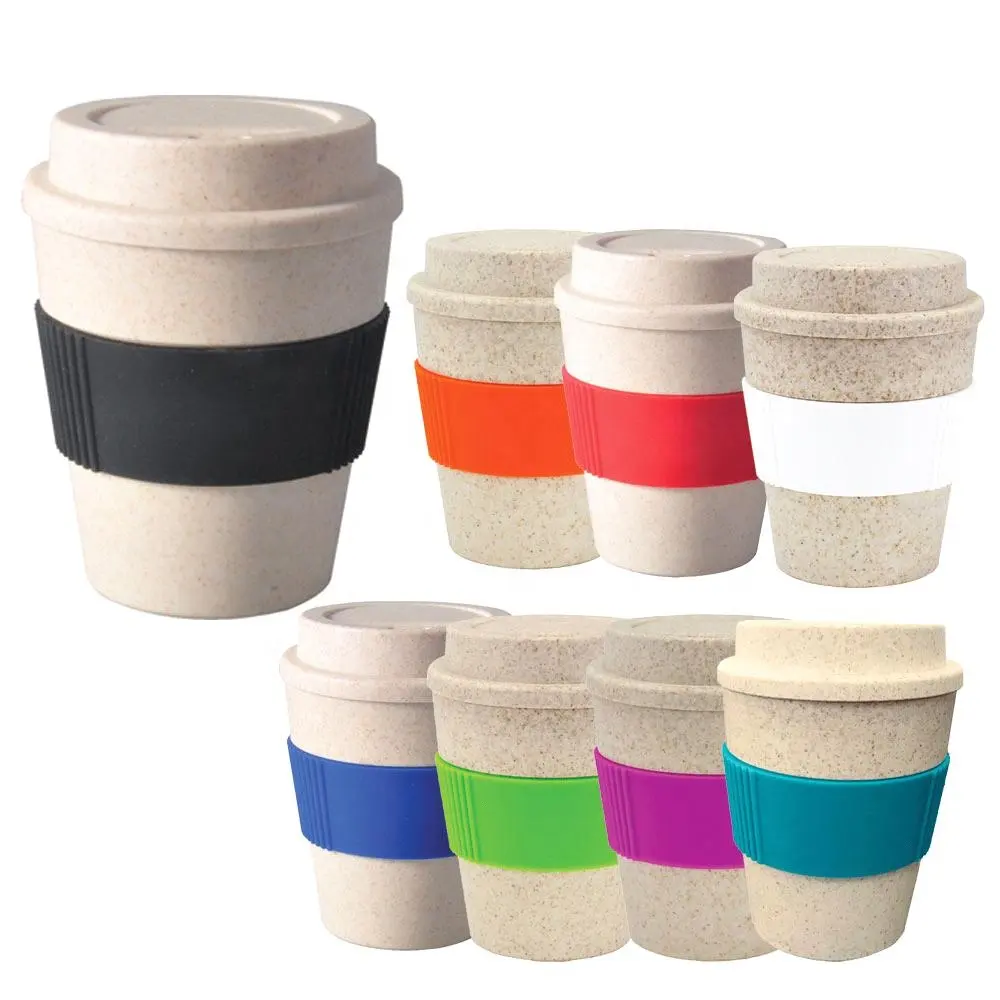 5055 Custom 12oz reusable coffee cup eco friendly Travel cup in bamboo fibre