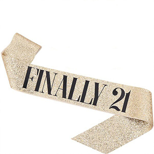 Fascia Glitterata per Compleanno a Tema Principessa con Tracolla, Decorazioni per Festa della Sirenetta - Product Image 4