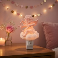 Veilleuse LED romantique Cupidon Ange, à brancher, cadeau de Saint-Valentin, éclairage décoratif fantaisie, décoration de chambre, lumière douce et chaude en silicone