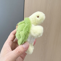 Porte-clés en peluche mignon en forme de tortue verte, pendentif BB appelé Tortue, jouet en peluche pour machine à griffes