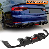 Diffuseur Arrière de Voiture en Fibre de Carbone Véritable d'Usine pour Audi A3 A4 A5 A6 A7 A8 S3 S4 S5 S6 S7 Q3 Q5 Q7, Lame de Pare-chocs Arrière 2008-2024