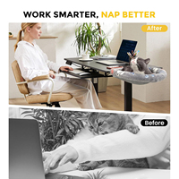 Meubles de luxe pour animaux de compagnie Lit de bureau pour chat robuste Hamac avec tapis en peluche doux lavable pour chats d'intérieur