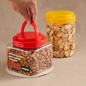 Pot de conservation alimentaire <span class=keywords><strong>à</strong></span> vue dégagée avec couvercle verrouillable, récipient en plastique pour céréales multigrains, amandes, identification facile du contenu - Product Image 5