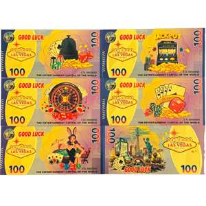 Spedizione Gratuita TCB CJ-12 Banconota Spessa da 100 Dollari Las Vegas, Chip Placcato in Polimero a Doppia Faccia con Foglia d'Oro, Termica da Collezione - Product Image 1