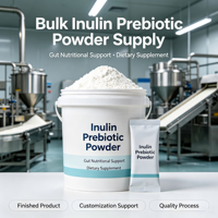 Poudre prébiotique naturelle d'inuline en marque blanche, supplément alimentaire personnalisé en vrac pour adultes