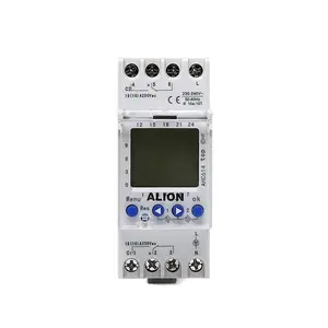 ALION-Interruptor de tiempo astronómico programable, carril DIN LCD, 2 canales, AHC614