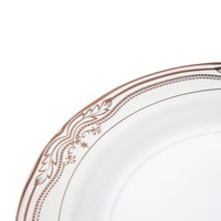 Élégant ensemble de vaisselle en plastique PP écologique jetable doré comprenant des chargeurs de dîner plateaux assiettes plats pour les fêtes de mariage