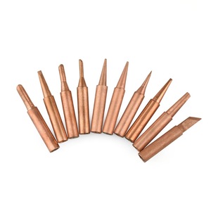 Guster Soldering <b>Iron</b> Tips Pure Copper 10 Piece Pack Horseshoe Flat Round Pointed Blade Non Magnetic - Product Image 1