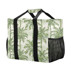 Fashion Palm Tree Print Grocery <b>Bags</b> Reusable <b>Beach</b> Tote <b>Bag</b> Top Handle <b>Foldable</b> Custom Printed Shopping <b>Bag</b> with Pockets - Product Image 1