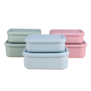 Boîte à lunch personnalisée en silicone de qualité alimentaire à 2/3 compartiments avec couvercle étanche, passe au micro-ondes et au lave-vaisselle, service OEM/ODM - Product Image 6