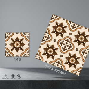 Azulejos de Cerámica para Piso Vistaar, Diseño Floral Moderno, 300x300mm, Acabado Digital Brillante - Product Image 2