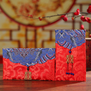 Busta Rossa in Stile Cinese di Alta Qualità in Broccato con Nodo a Nappa per Matrimonio, Sacchetto Portasoldi in Tessuto Artistico, Borsa Regalo per Capodanno - Product Image 3