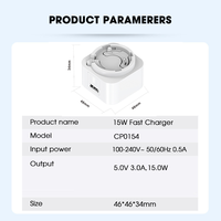 Chargeur mural USB certifié CE FCC, adaptateur secteur à charge rapide pour téléphone portable, tablette, montre connectée, utilisation à domicile et en voyage CP0154