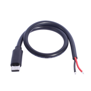 2-adriges USB-C-Adapterkabel (Stecker) für DIY-Projekte – Ladekabel für Smartphones, Tablets, <span class=keywords><strong>Computer</strong></span>, Kameras, Lautsprecher (Rot & Schwarz PVC 30cm) - Product Image 6