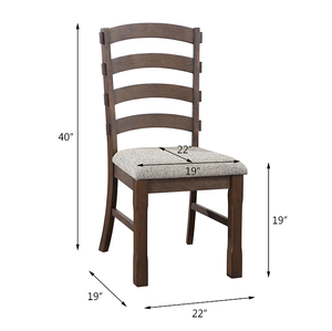 Chaise de salle à manger moderne en tissu gris imperméable (lot de 2) pour la maison, le bureau et l'appartement - Product Image 3
