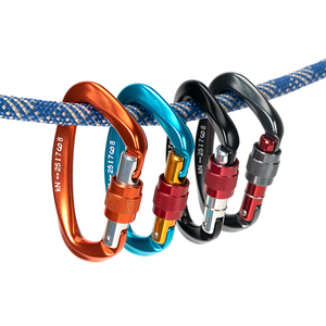 Champion Heavy Duty para <span class=keywords><strong>hamaca</strong></span> de escalada, equipo para acampar al aire libre 25kN D-shape Screwgate Locking Mosquetón Clip Professional Ro - Product Image 6
