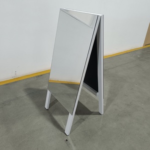 Outdoor Portable Sign Board Mirrored Stainless Steel A-<b>frame</b> Signage Floor Signs Stand Pavement Sidewalk a <b>Frame</b> Sign - Product Image 5