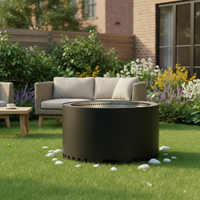 Brasero multifonctionnel sans fumée de 27 pouces en acier inoxydable, à bois, avec cendrier, pour jardin - Vente chaude