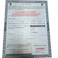 Certificat de haute qualité avec filigrane, microtexte, UV invisible, anti-contrefaçon, et marquage à chaud