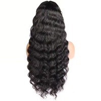 Barato 4*4 13*4 HD Transparente para Pelucas con Encaje Frontal, Cabello Humano 100% Virgen Remy, Ondulado Profundo Natural, Negro, Doble Trama a Máquina