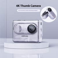 Caméra d'action argentée de taille compacte 4K |   Mini caméra sportive étanche 12MP en ABS et alliage d'aluminium, anti-tremblement, batterie 1840mAh 5V, tout inclus