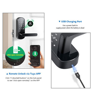 Tuya मोबाइल एप्लिकेशन स्मार्ट जीवन निविड़ अंधकार डिजिटल स्मार्ट इलेक्ट्रॉनिक दरवाजे ताले के लिए घर - Product Image 3