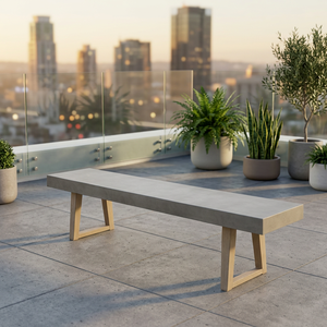 Banc de patio en bois moderne de 78 pouces, meubles d'extérieur rustiques, pieds en acacia durables - Product Image 5
