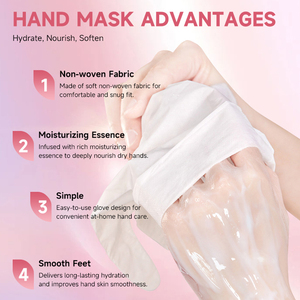 Gants masques hydratants pour les <span class=keywords><strong>mains</strong></span> en tissu non tissé doux pour un spa des <span class=keywords><strong>mains</strong></span> confortable à domicile, qualité professionnelle, vente en gros - Product Image 3