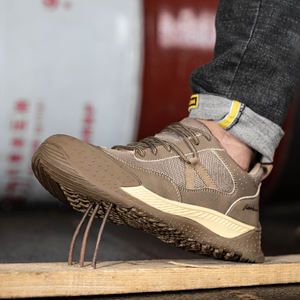 JIANKUN Zapatos de Seguridad Cómodos Unisex de Corte Bajo, Cuero de Microfibra + Malla con Goma Resistente al Desgaste Antideslizante Antigolpes/Perforaciones - Product Image 2