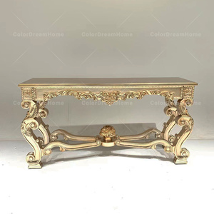 Mobilier de luxe, style <span class=keywords><strong>baroque</strong></span>, table <span class=keywords><strong>console</strong></span> de couloir dorée, table <span class=keywords><strong>d</strong></span>'<span class=keywords><strong>entrée</strong></span> royale et miroir - Product Image 4